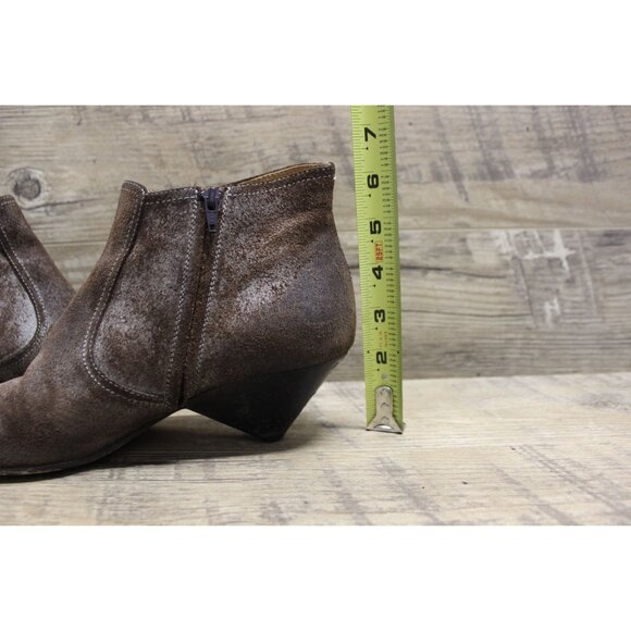 Maison‎ Martin Margiela distressed suede leather triangle wedge heel ankle boots - Picture 10 of 16